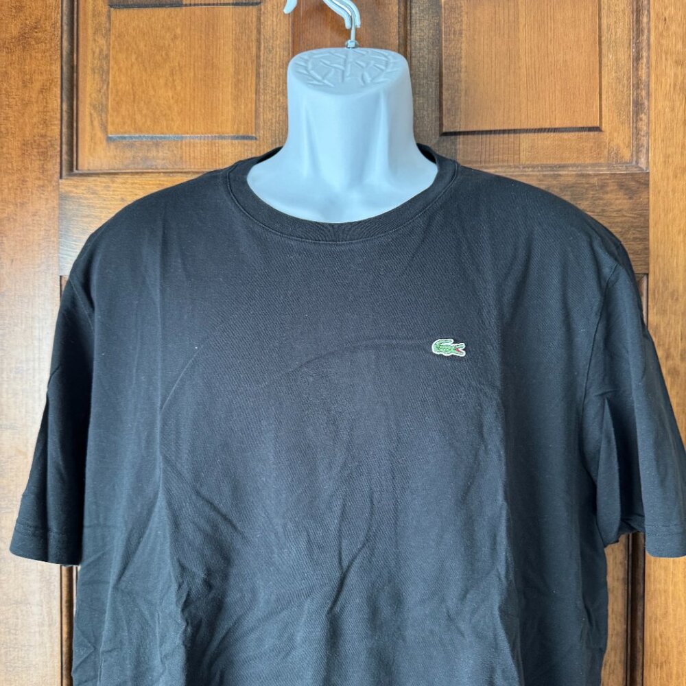 #22 Lacoste Black Crewneck Short Sleeve Tee Size 8 (3XL) - Picture 2 of 11